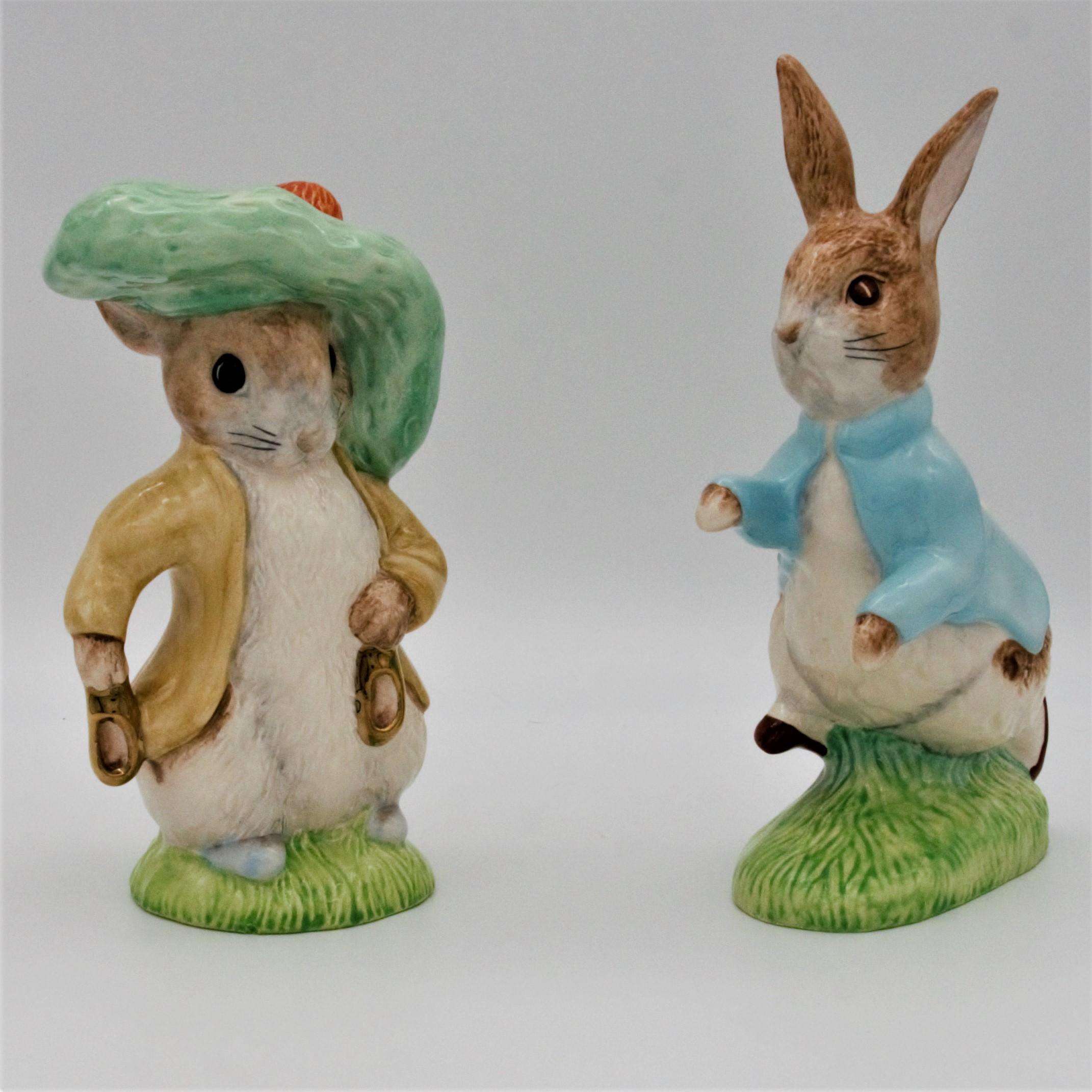 Beswick Beatrix Potter 3356/2 Peter Rabbit and 3403/2 Benjamin Bunny Limited Edition Pair - front