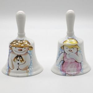 Royal Doulton Pair of Snowman and Snow Lady Bells - Prototype - front