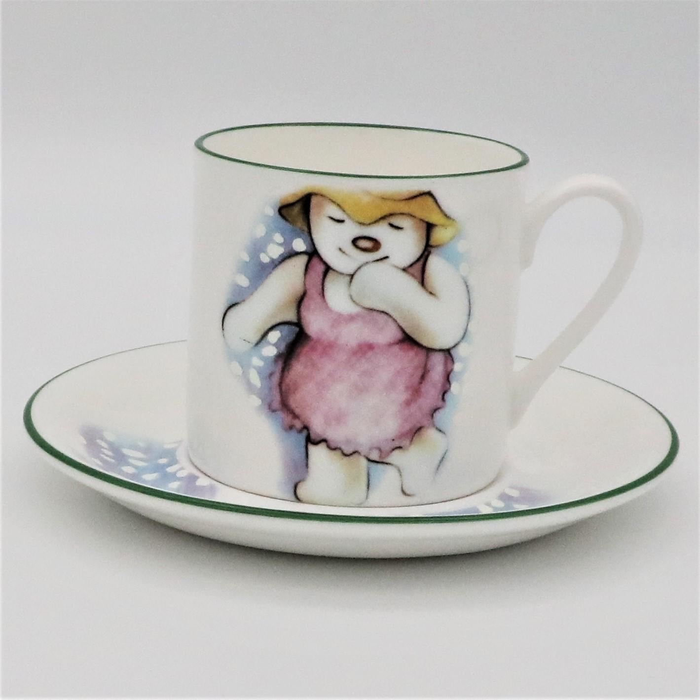 Royal Doulton Prototype Snowlady Coffee Cup and Saucer - front