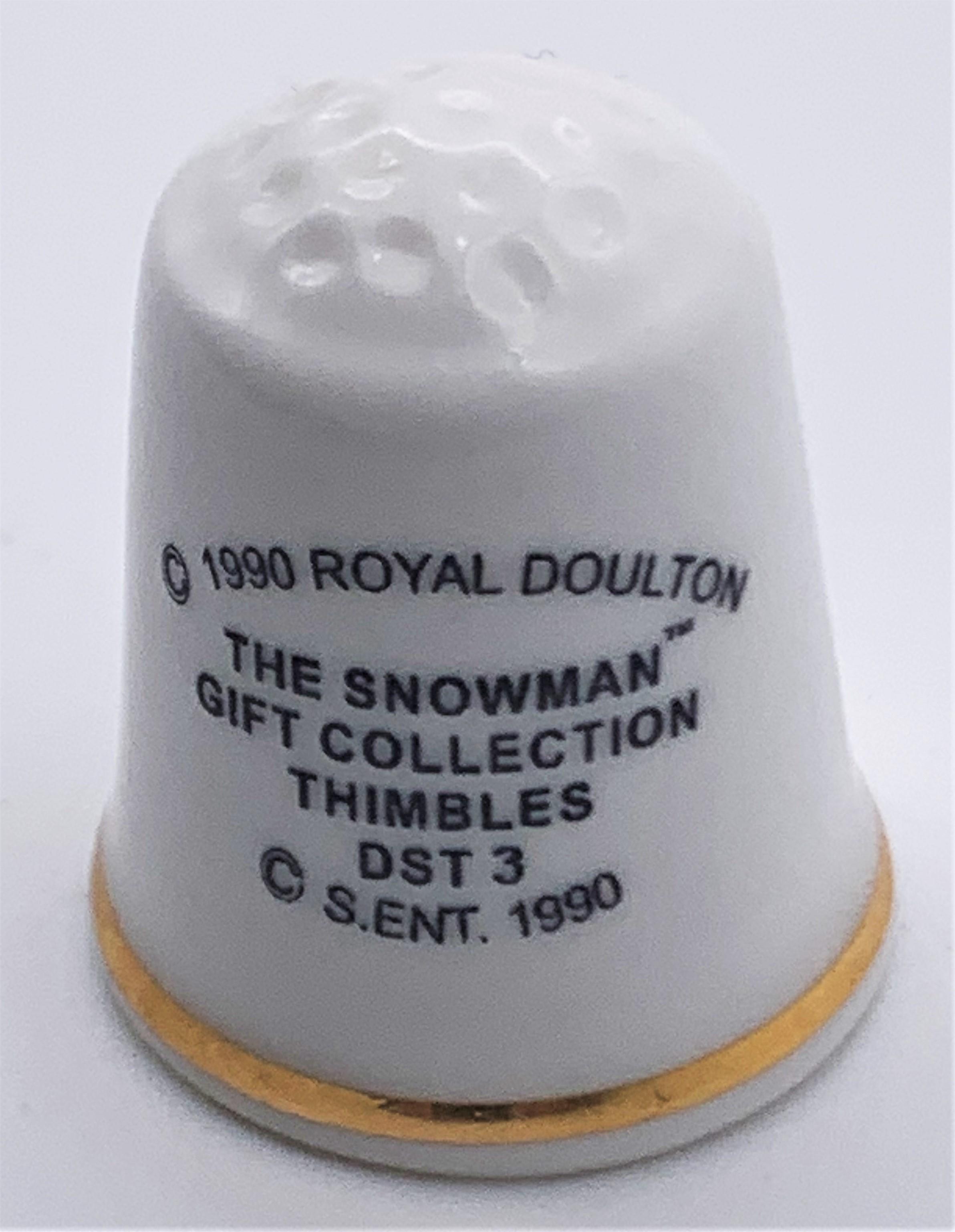 Royal Doulton Prototype Thimble - DST3 Skiing Snowman - back