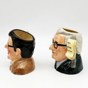 Royal Doulton D7113 Ronnie Corbett and D7114 Ronnie Barker Pair of limited edition character jugs - left