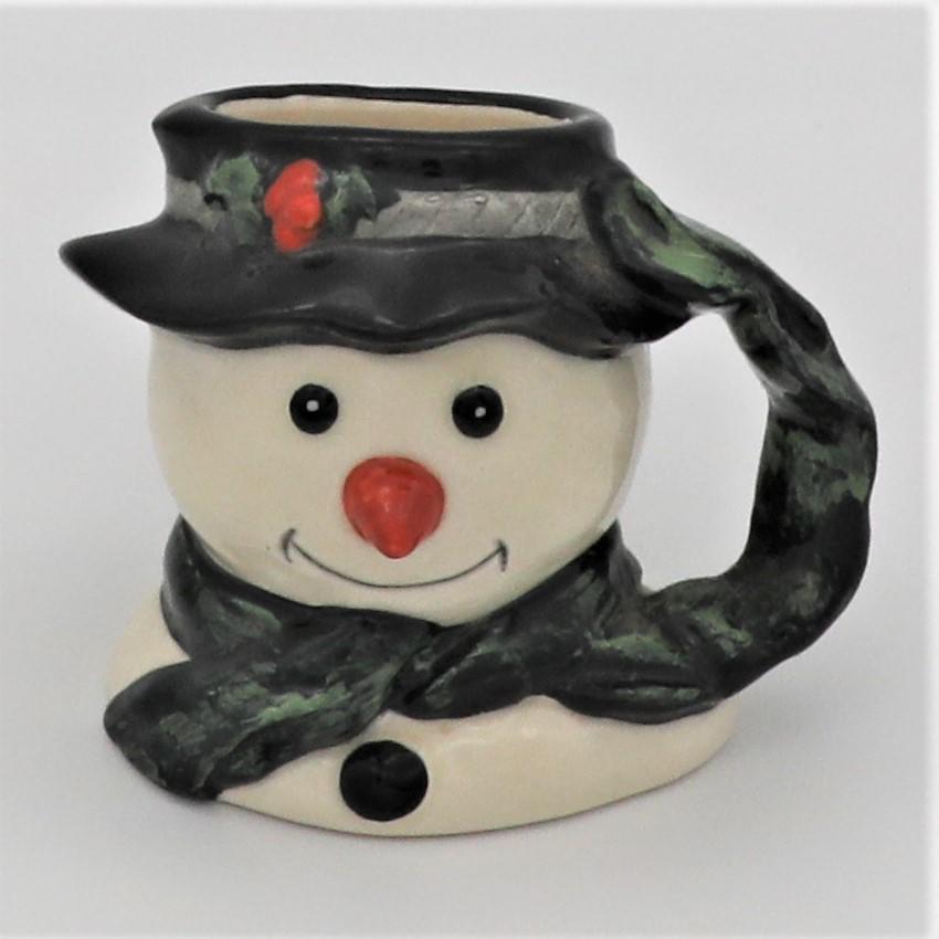 Royal Doulton D6972 Snowman Character Jug with Scarf Handle and Carrot Nose - front