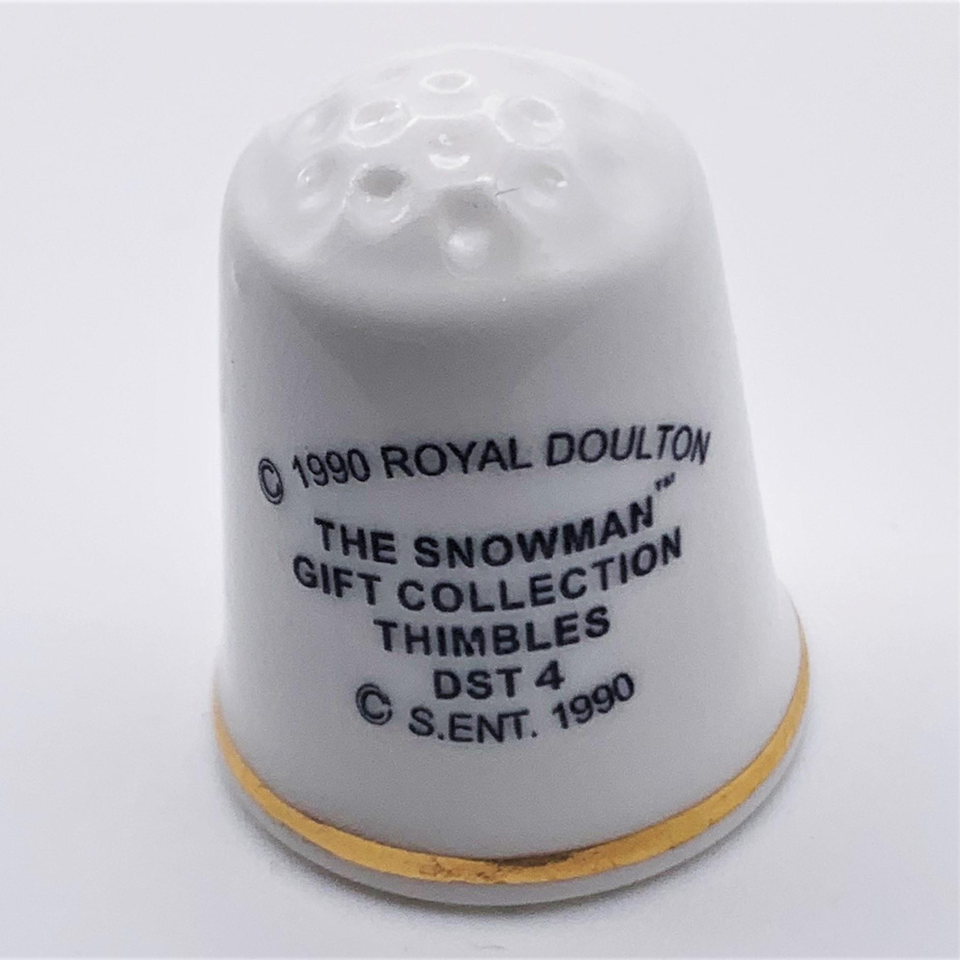 Royal Doulton Prototype Thimble - DST4 Cowboy Snowman - back