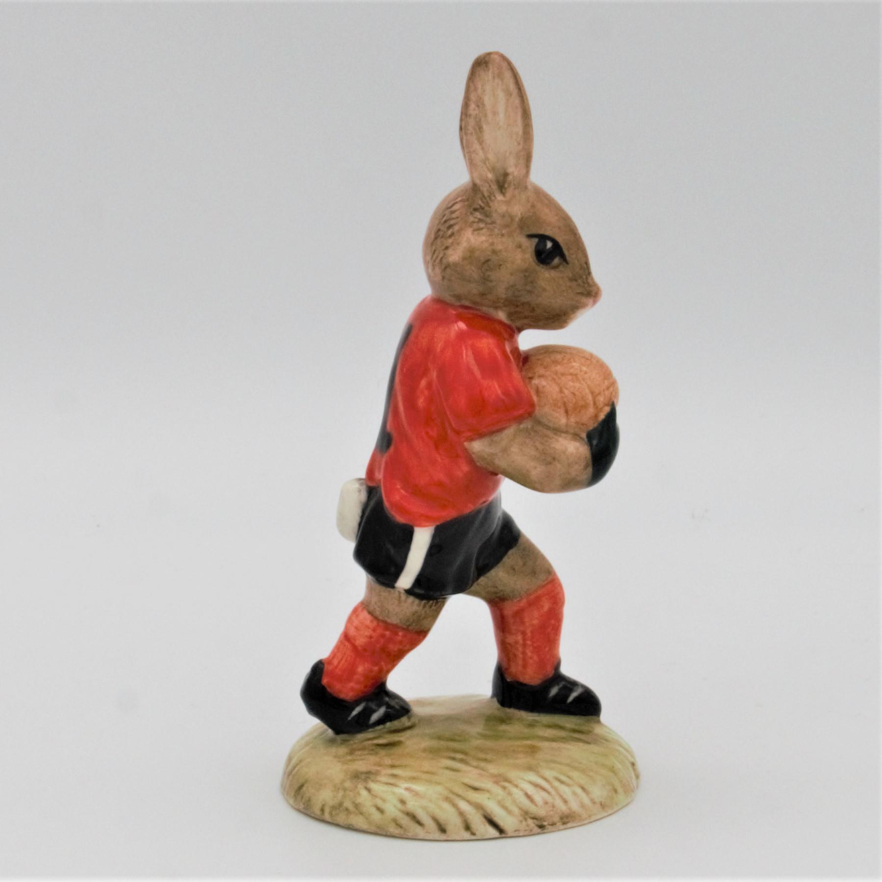 Royal Doulton Bunnykins figure - DB118 Goalkeeper in Red - right