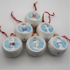 Royal Doulton Set of 6 Snowman Christmas Tree Baubles - Fronts