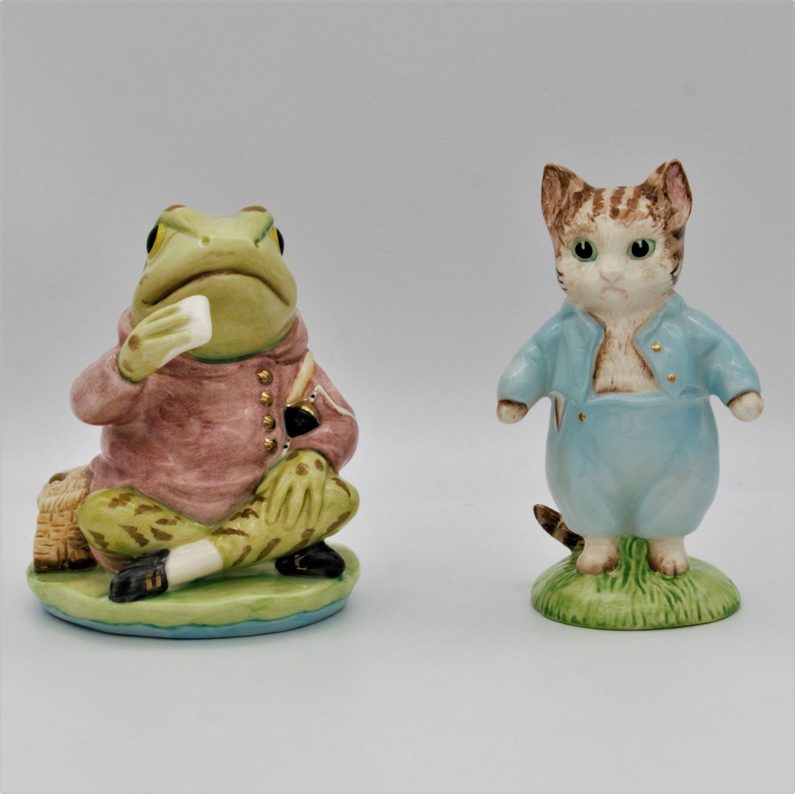Beswick Beatrix Potter 3405/2 Tom Kitten and 3372/2 Jeremy Fisher Limited Edition Pair - front