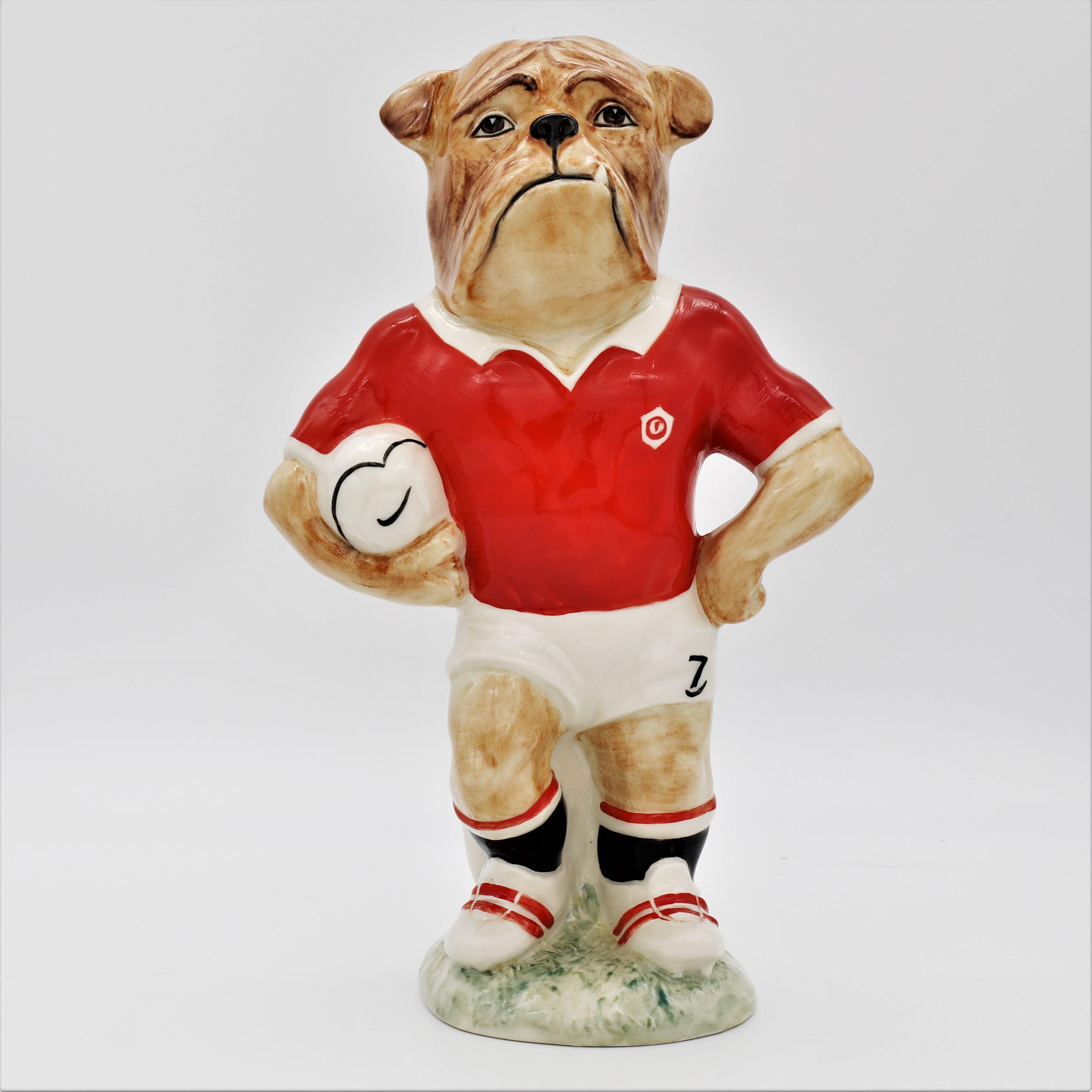 Kevin Francis Bulldog Footballer in Manchester United Colours - front