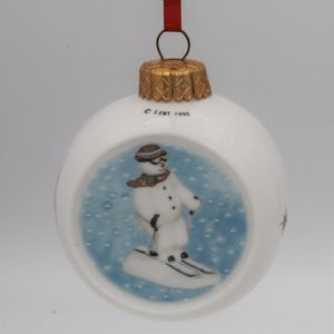 Royal Doulton Snowman Skier Christmas Tree Bauble - Front