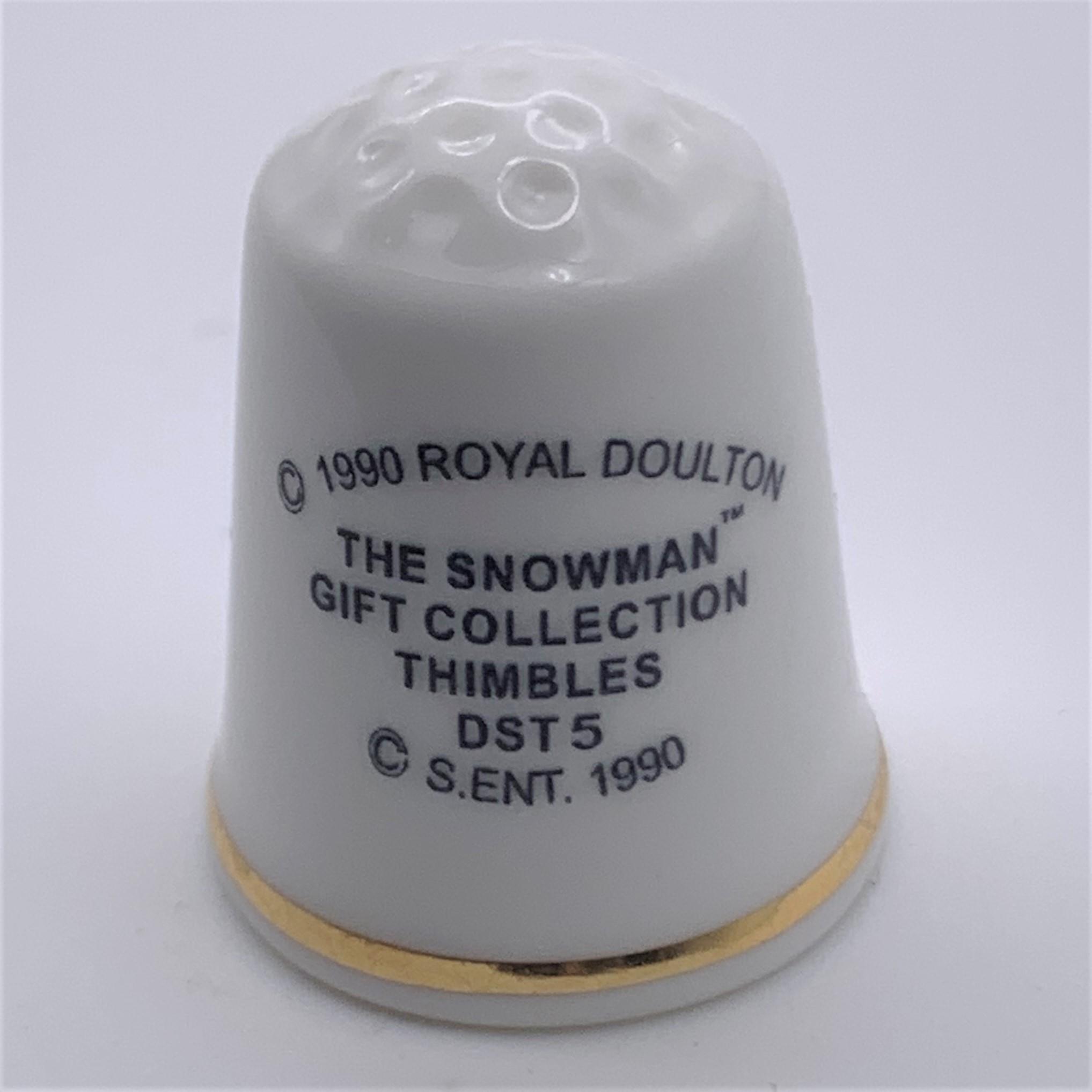 Royal Doulton Prototype Thimble - DST5 Highland Snowman - back