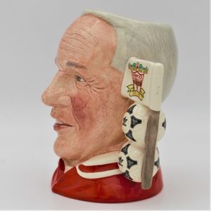 Royal Doulton D6914 Liverpool Centenary (Bill Shankly) Intermediate Size Character Jug - left
