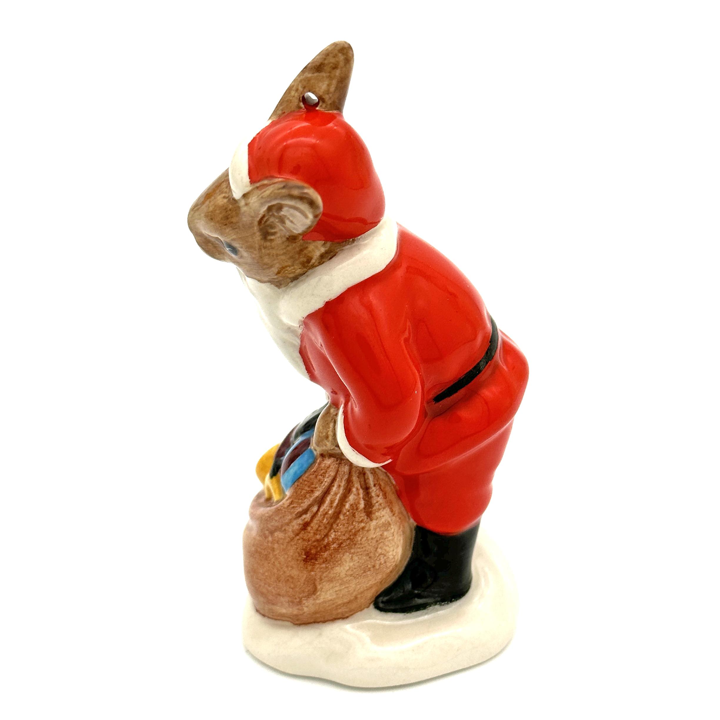 Royal Doulton Bunnykins figure - DB62 Happy Christmas - Santa Tree Ornament - left