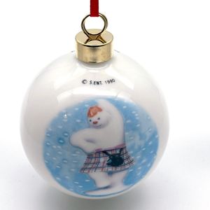 Royal Doulton Set of 6 Spherical Snowman Christmas Tree Bauble - Highland