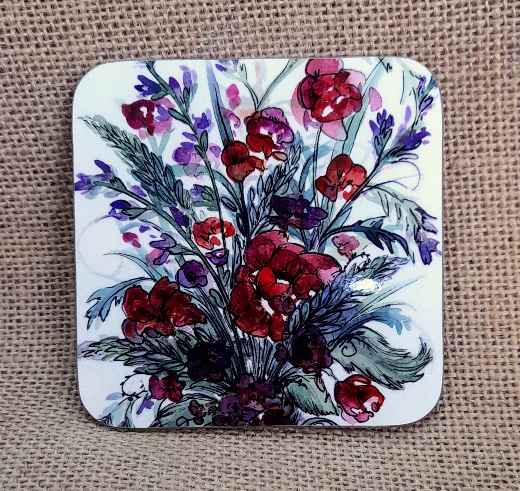 Deep Florals Coaster