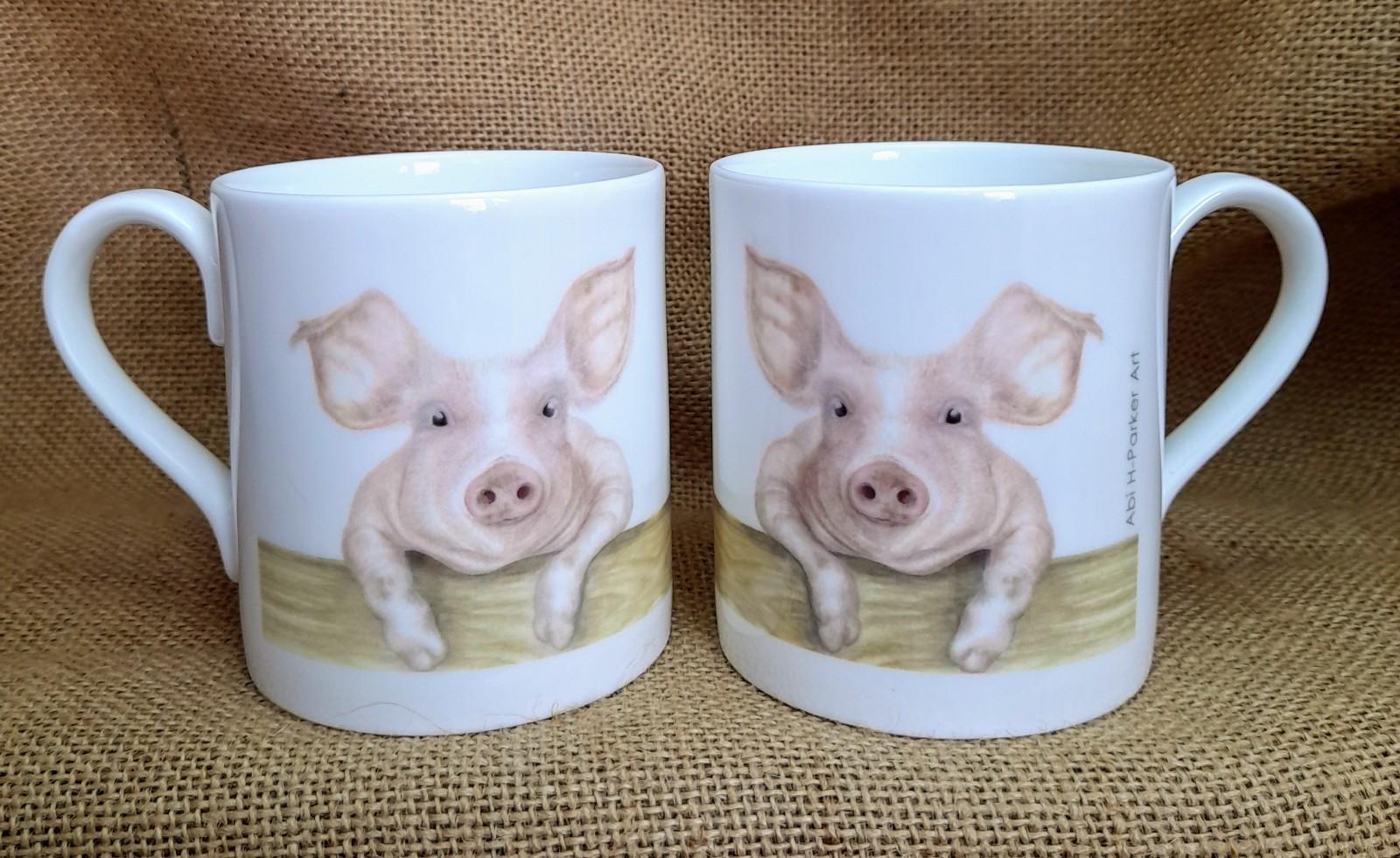 2x Mr Pig China Cups