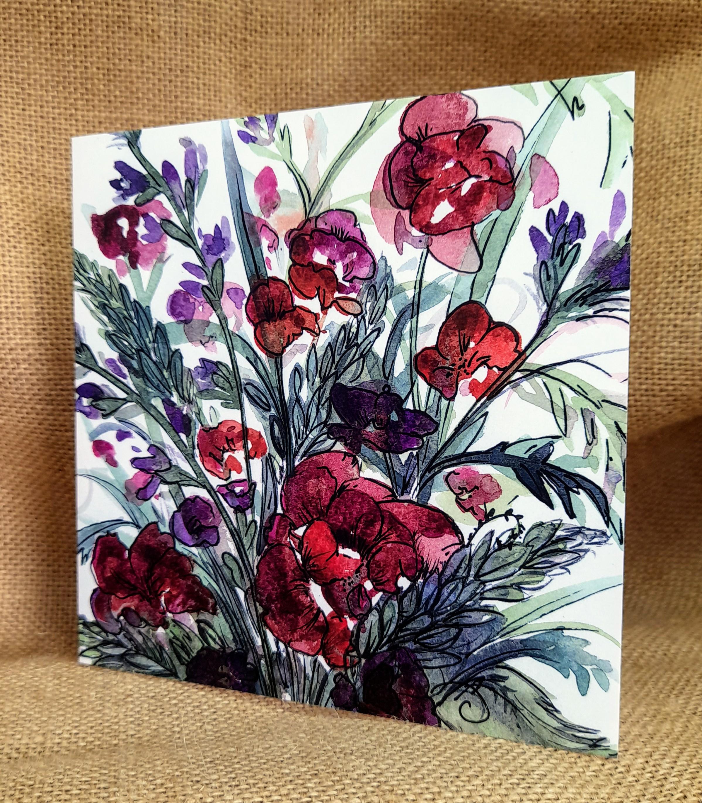 Deep Florals Card Front
