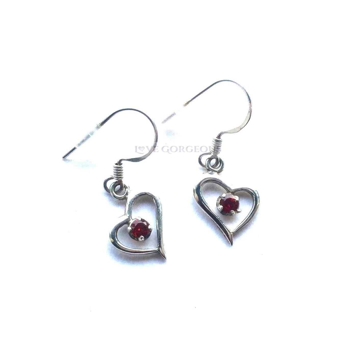 Heart and Garnet earrings from Love Gorgeous