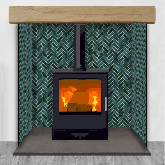 Herringbone Green Fire Chamber