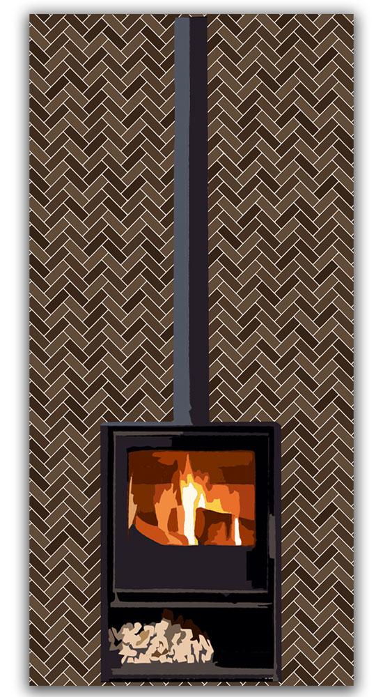 Herringbone & Wood Heat Shield