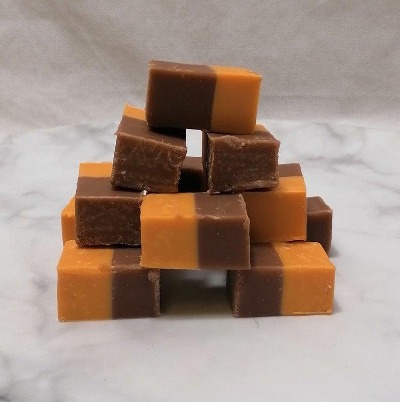 Chocolate orange fudge pile