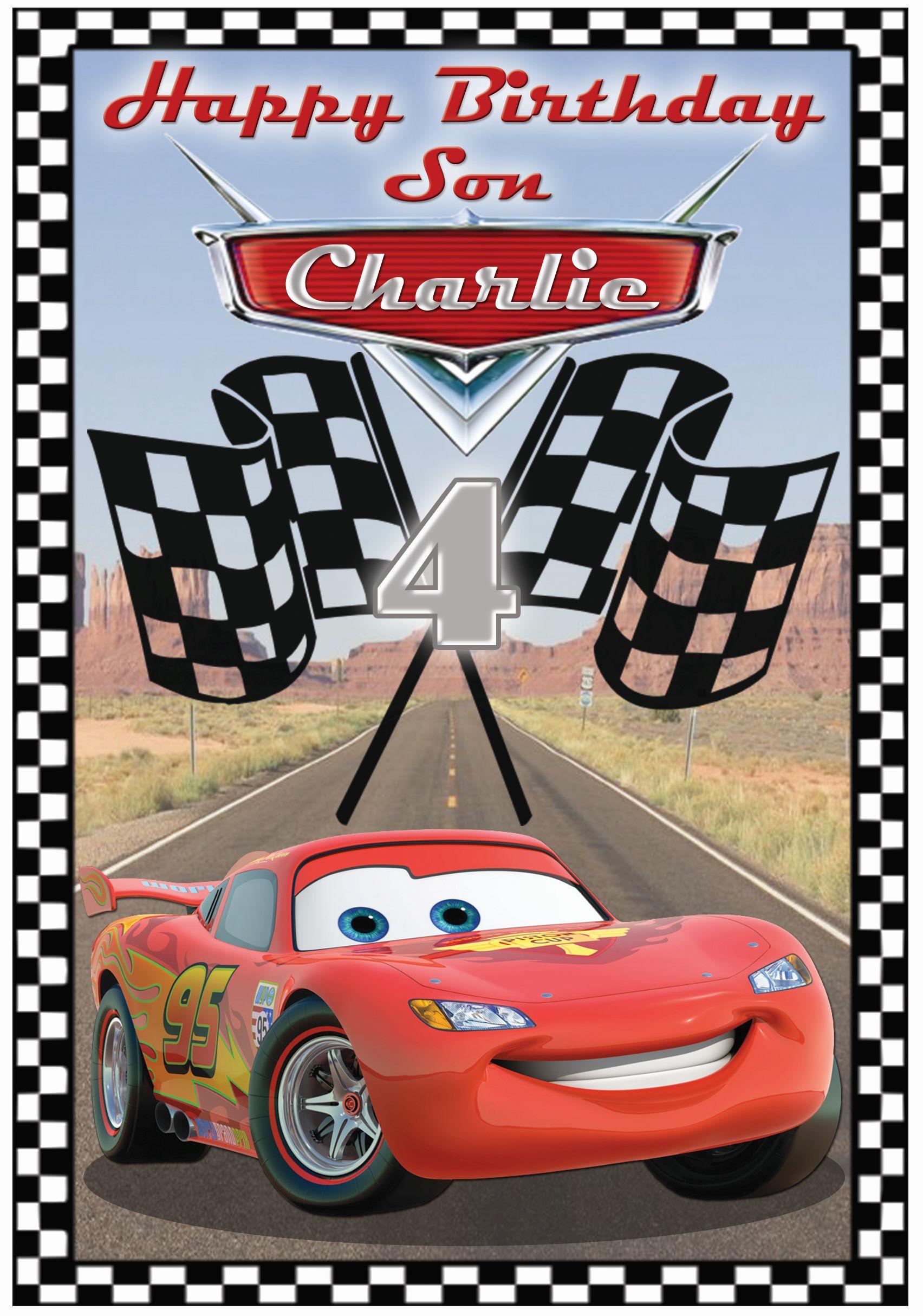 Personalised Disney Cars Inspired Birthday Card