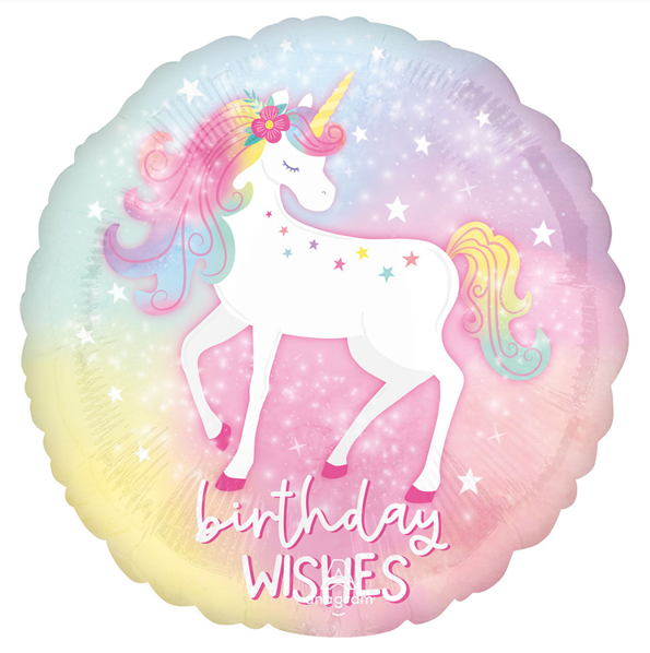 Enchanted Unicorn 18" Foil Birthday Balloon