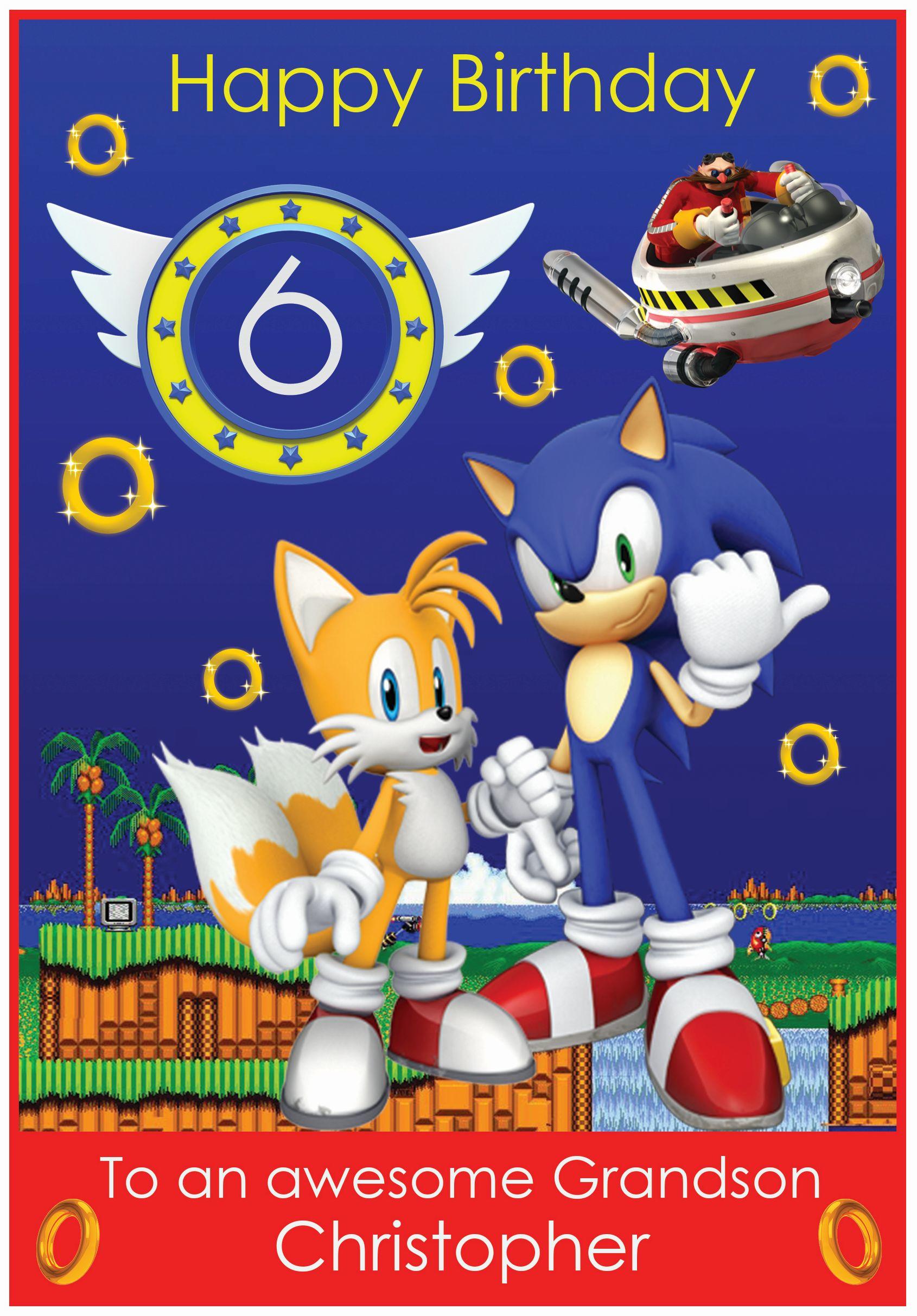 Sonic The Hedgehog Birthday Card