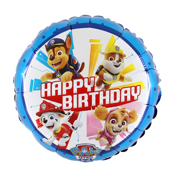 Paw Patrol 18" Round Foil Birthday Balloon