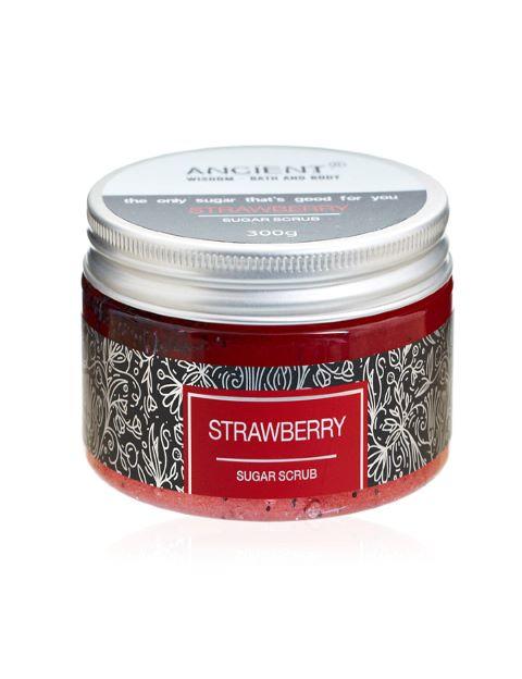 A jar of Strawberry Sugar Scrub