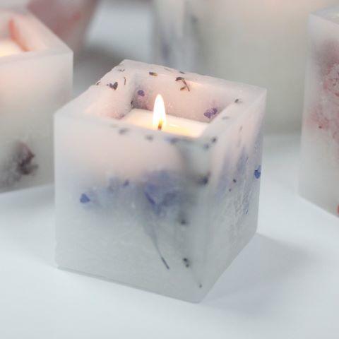 Candle in a Small Square Jar - Lavender