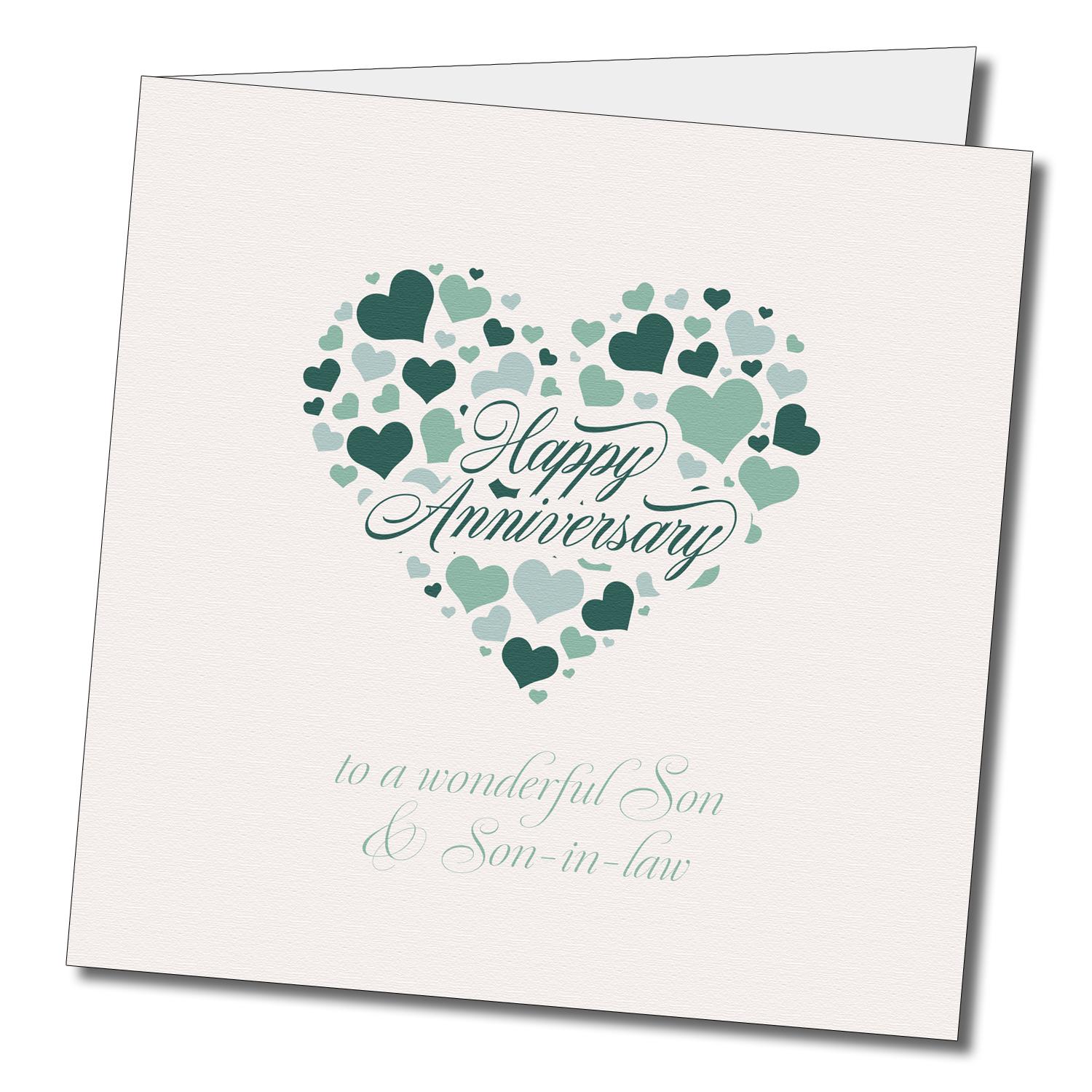 Happy Anniversary Son and Son in law gay greeting card. Green