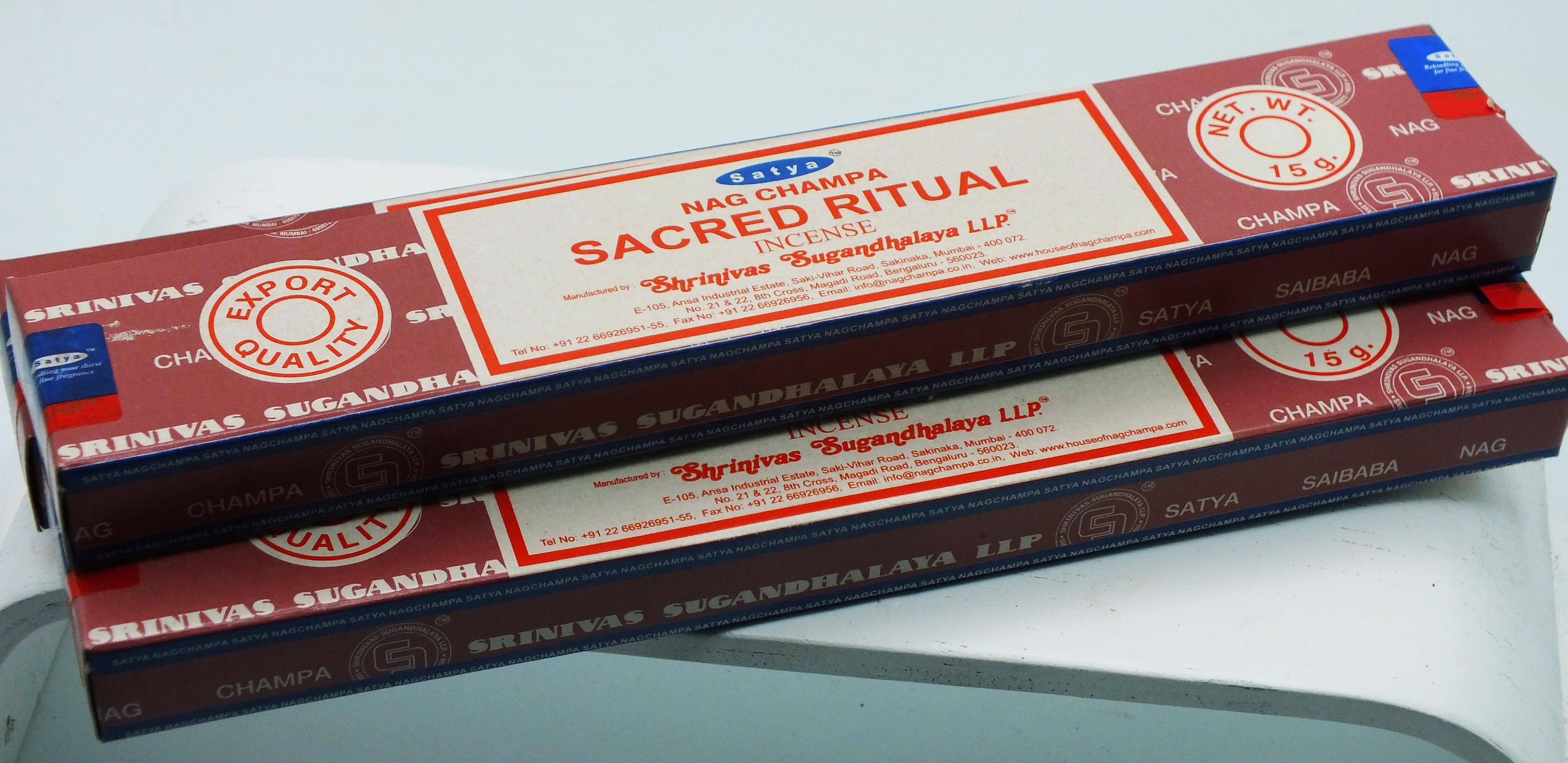 Sacred Ritual Satya Nag Champa Incense Sticks 15 gram Box
