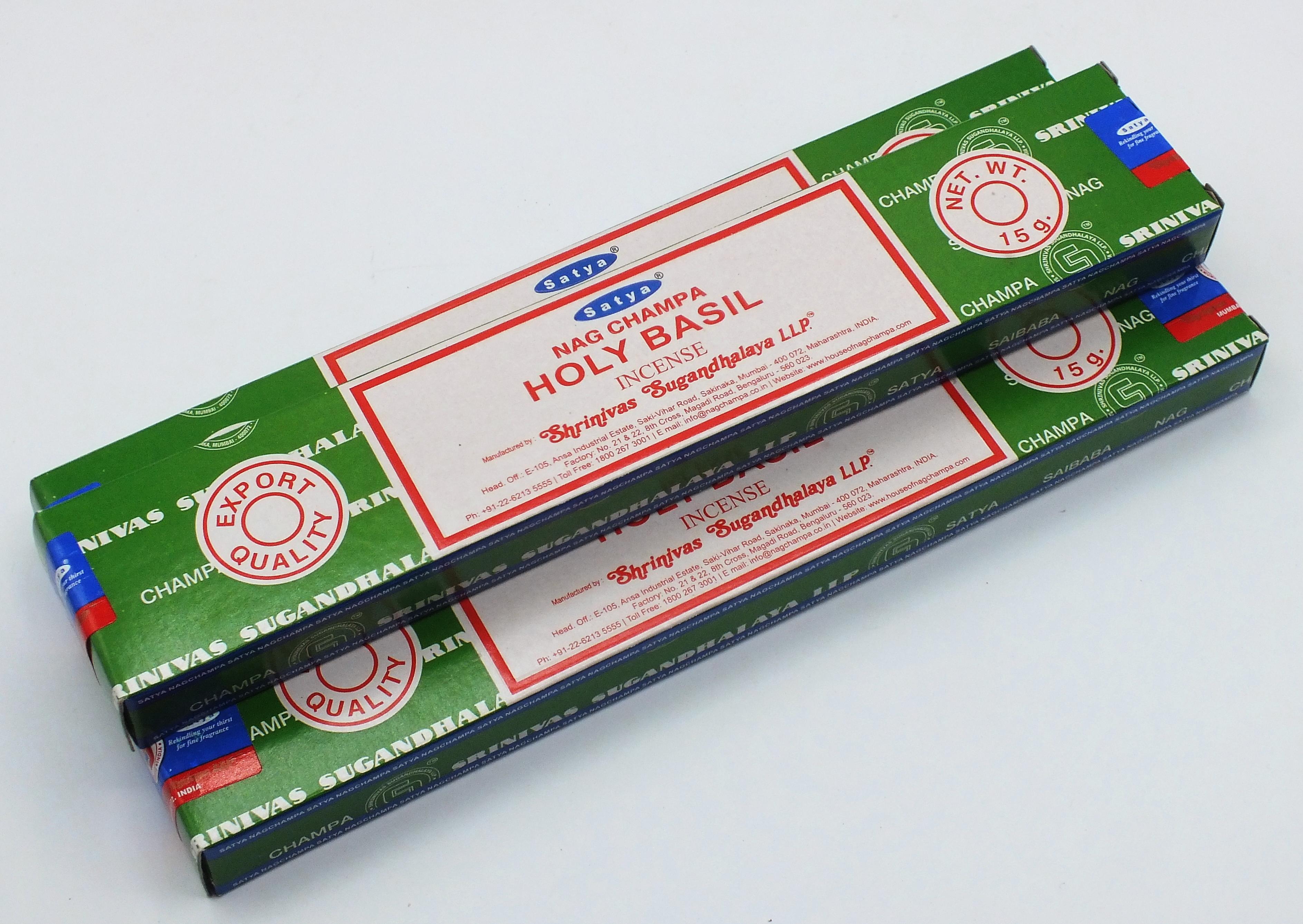 Holy Basil Satya Nag Champa Incense Sticks 15 gram Box