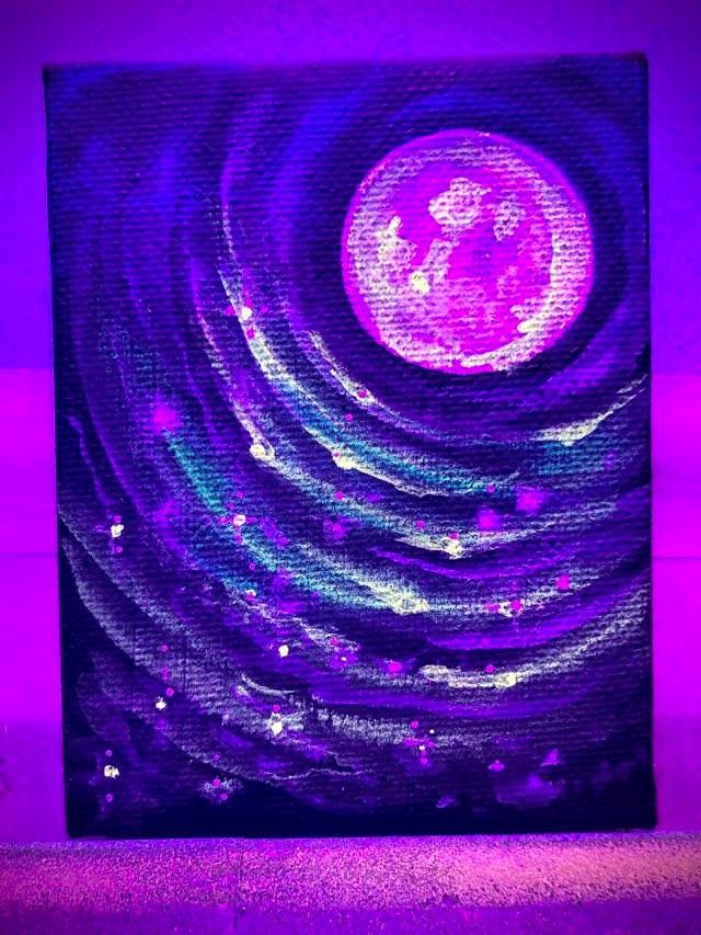 Blue Moon Mini UV Reactive Canvas