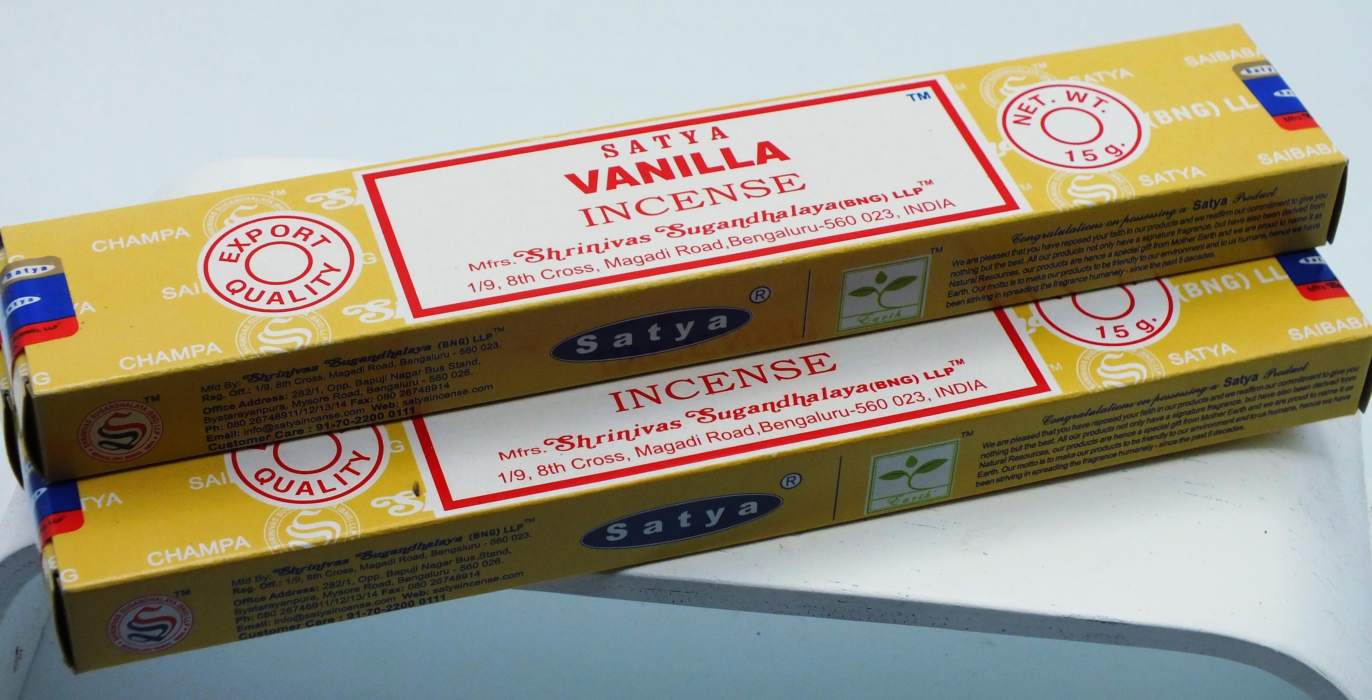Vanilla Satya Incense Sticks 15 gram Box