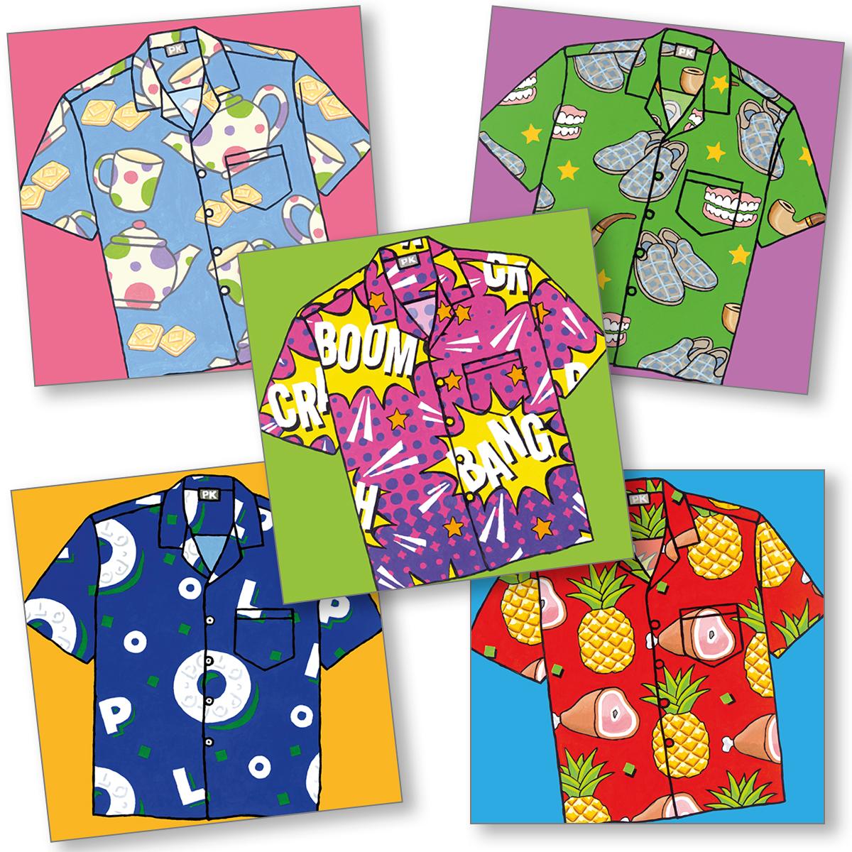 Loud Shirt Cards - all five images