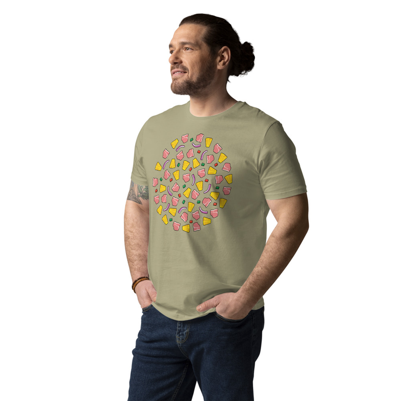 Hawaiian pattern on Sage t-shirt