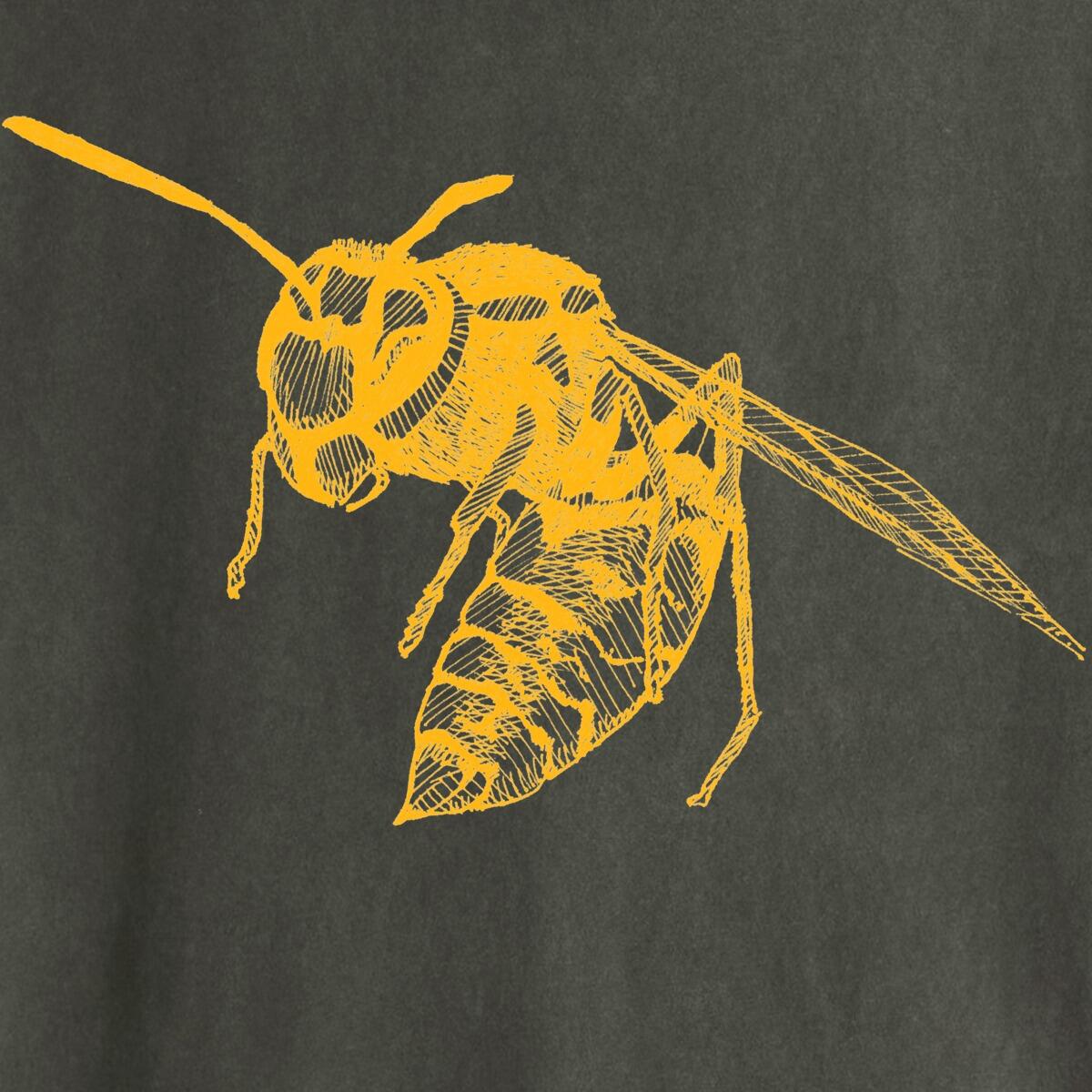 Wasp drawing in yellow