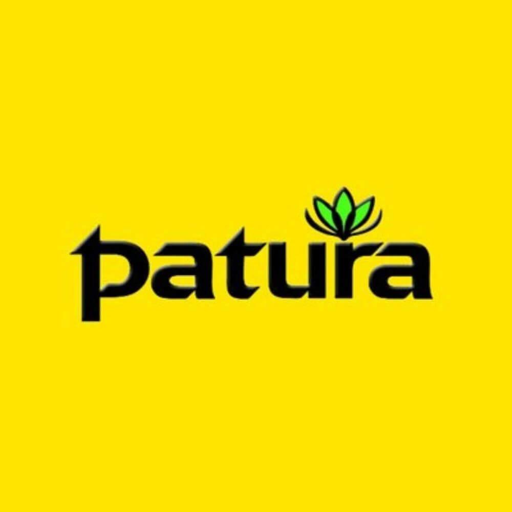 Patura Electric Fencing Logo Branding on a yellow background