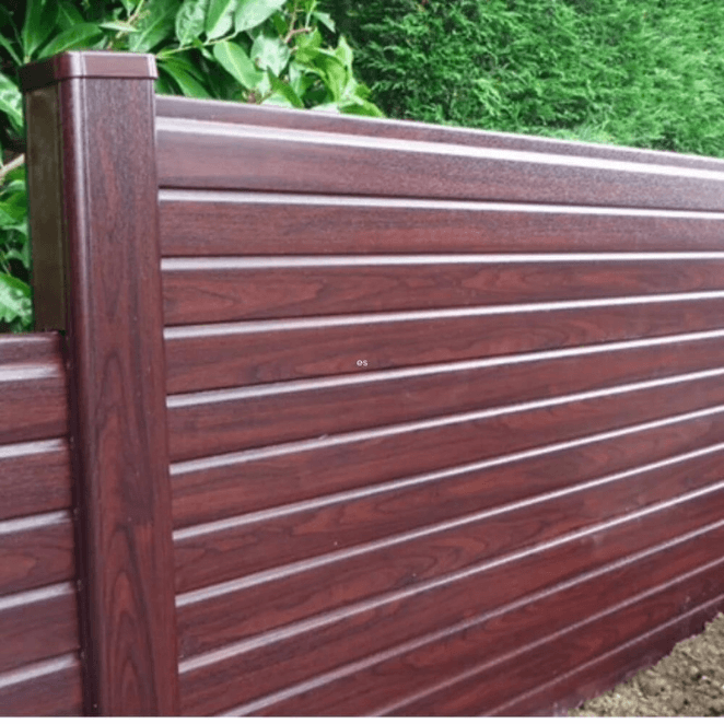 uPVC Fence Panels/Gravel Boards Woodgrain Rosewood