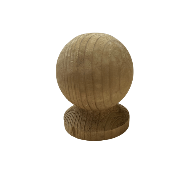 Wooden Ball Finial for 75mm Fence Posts