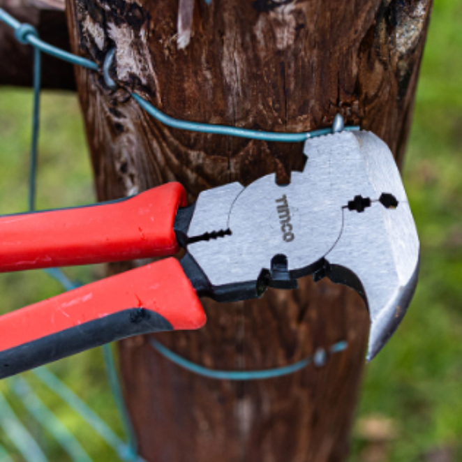 Fencing pliers in use