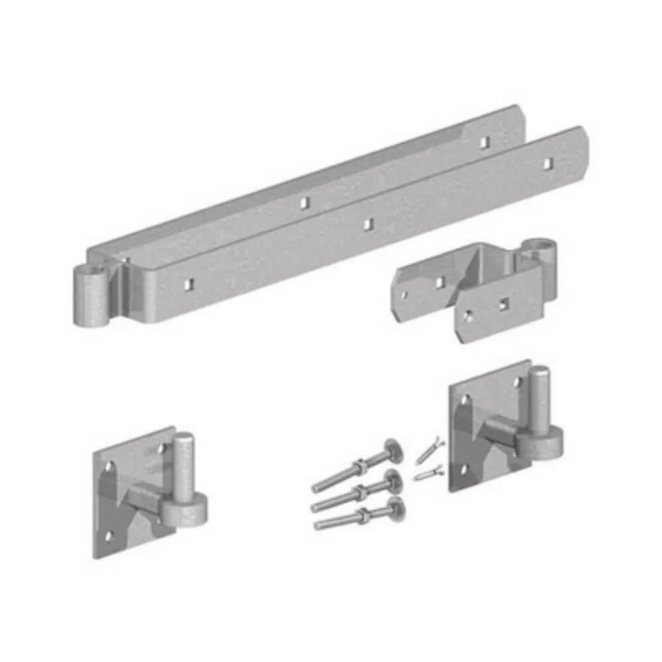 Double Strap Hinge Set with Hooks on Plates 300mm
