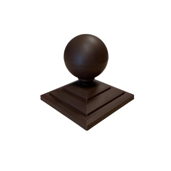 100mm Plastic Ball Finial and Post Cap Brown