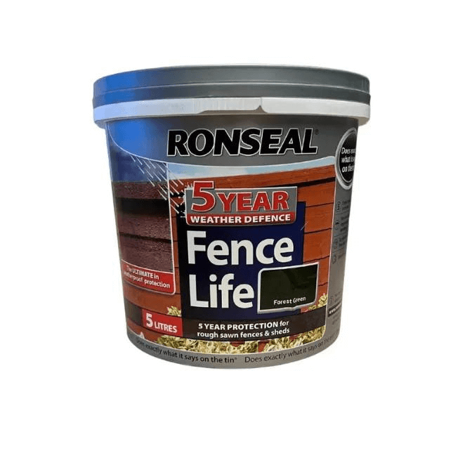 Ronseal 5 Year Weather Defence Fence Life Forest Green - 5 Litre ...