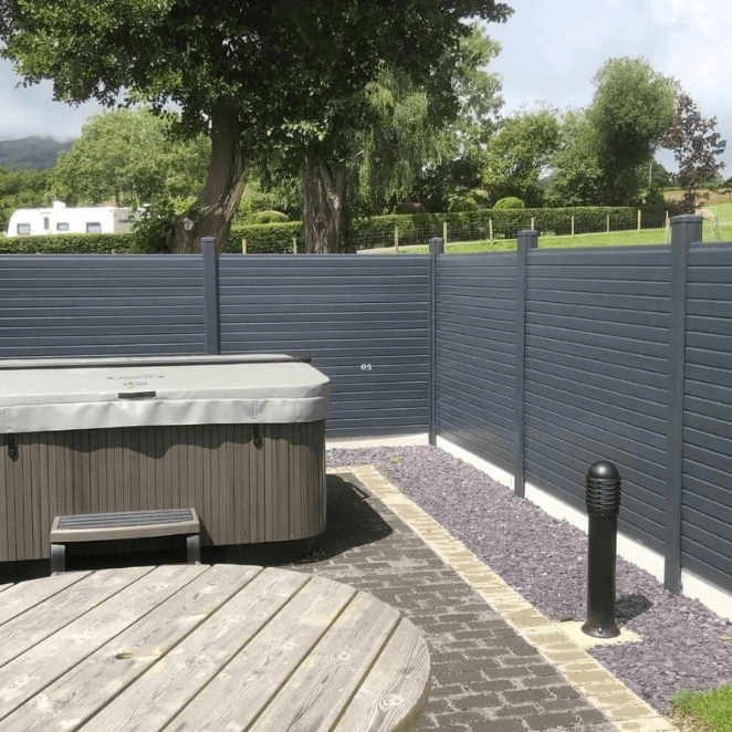 uPVC Fence Panels/Gravel Boards Woodgrain Grey