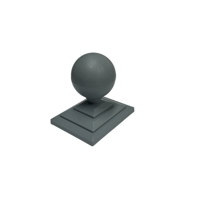 Grey Plastic Ball Finial and Post Cap