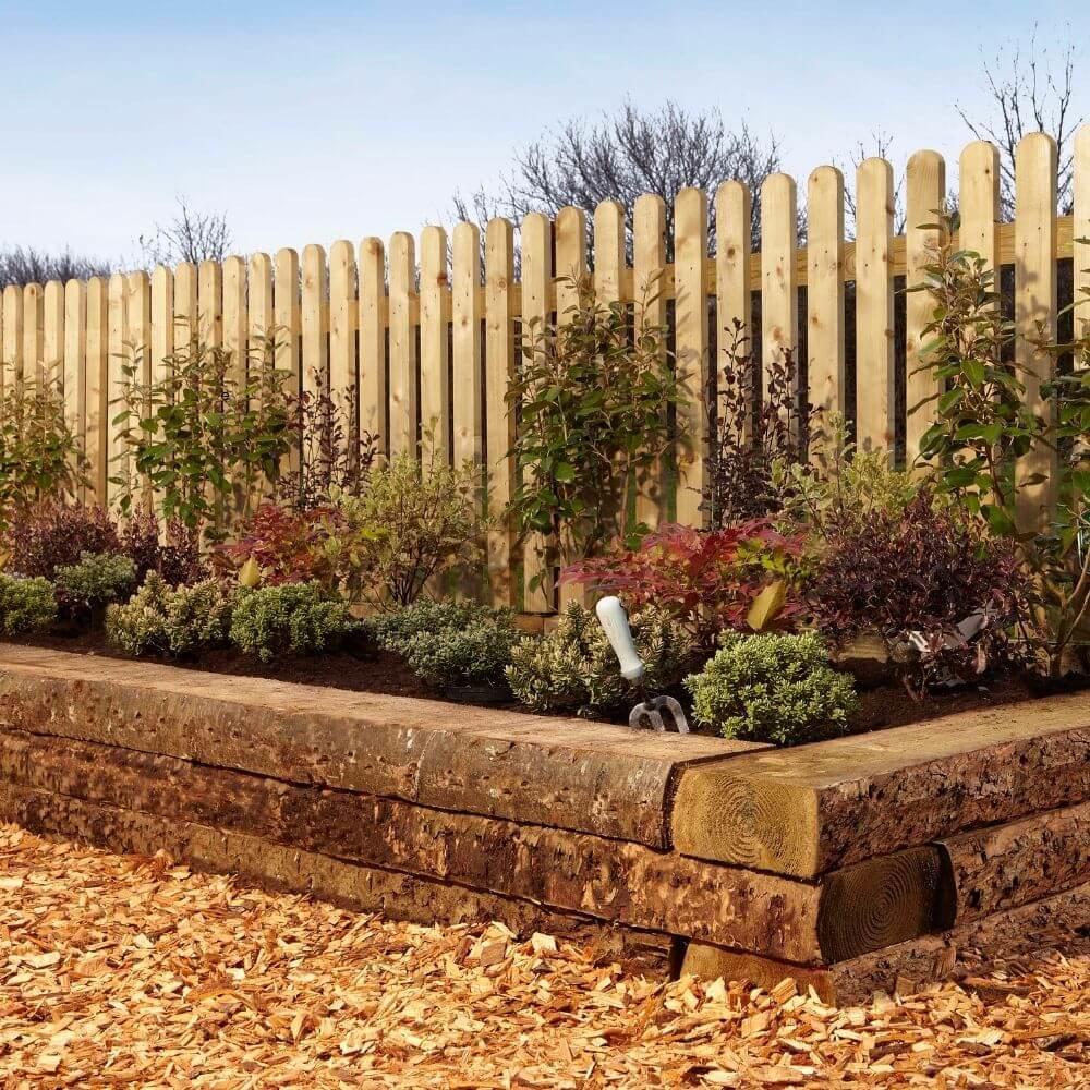 Rustic Sleepers 2.4m Natural Wood Fencing Essentials