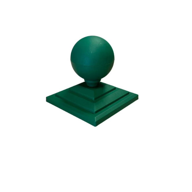 100mm x 75mm Plastic Ball Finial and Post Cap Green