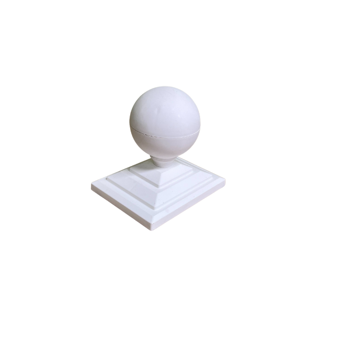 White Plastic Ball Finial and Post Cap