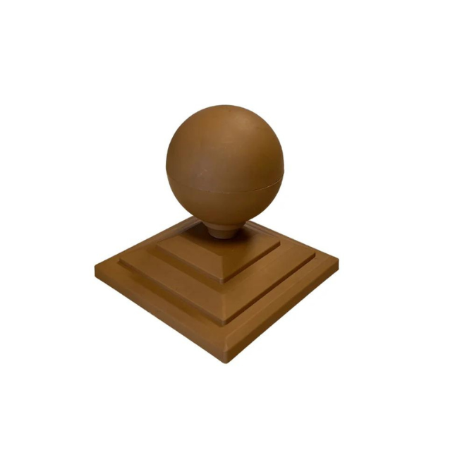 100mm x 75mm Plastic Ball Finial and Post Cap Harvest Gold